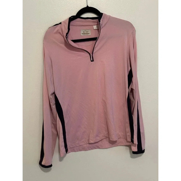 EP Pro Tops - EP Pro Tour Tech Women's Pink Long Sleeve Mock Neck 1/4 Zip Sweatshirt Size L